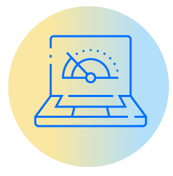 Gauge on computer icon